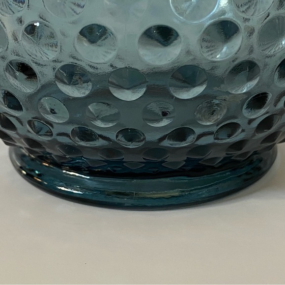 RARE Fenton Hobnail Ruffled Bowl Vase Federal Blue 5” Excellent Condition Fots - Picture 7 of 16